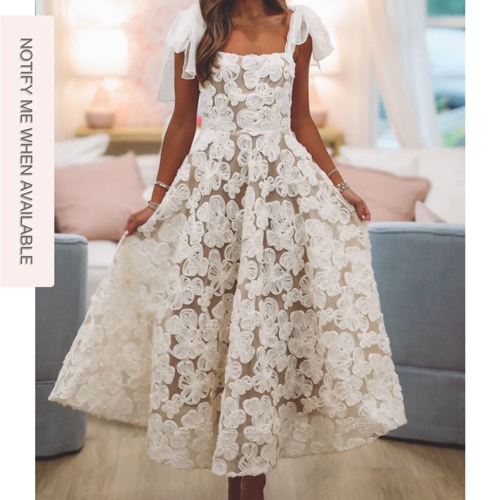 Cream/white midi dress